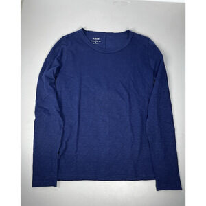 J Crew Long Sleeve Girlfriend Tee Womens S Antique Navy T Shirt Cotton